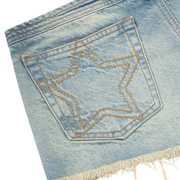MICRO JEAN SHORTS- BLUE – Ashley Williams