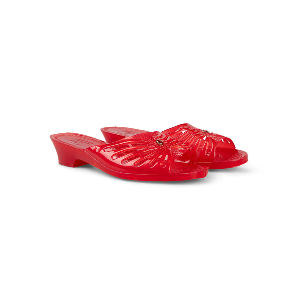 RED SEMI TRANSPARENT JELLY SHOE