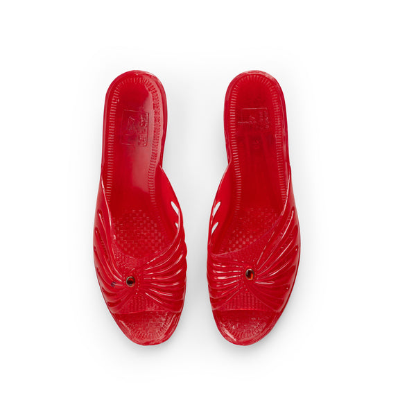 RED SEMI TRANSPARENT JELLY SHOE