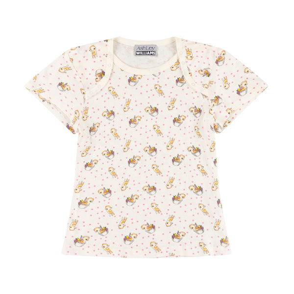 PEACH DEER BABYGROW TEE