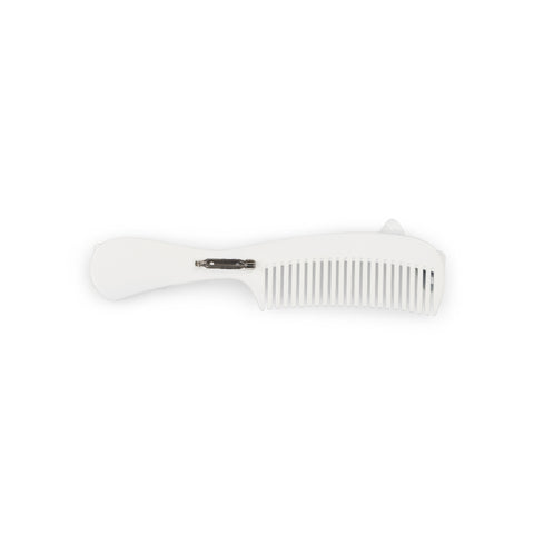BOW COMB BROOCH-  WHITE