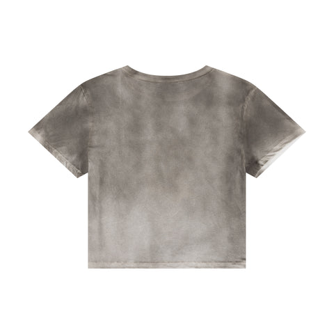 HARMONY & PEACE CROPPED T-SHIRT  - WASHED GREY