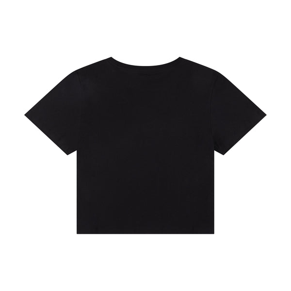 HARMONY & PEACE CROPPED T-SHIRT  - BLACK