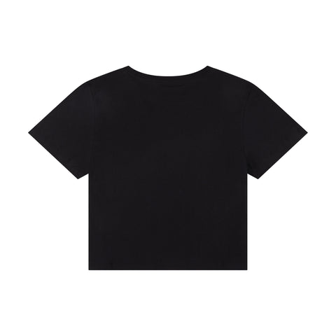 HARMONY & PEACE CROPPED T-SHIRT  - BLACK