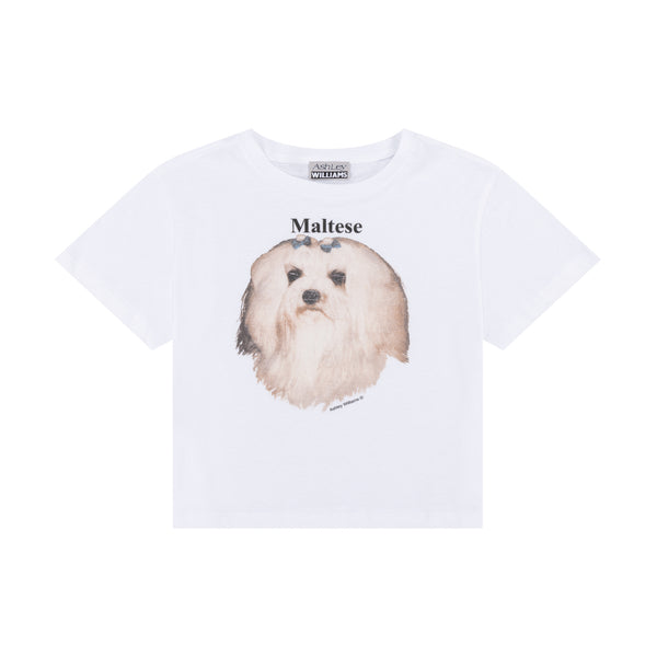 MALTESE CROPPED T-SHIRT - WHITE