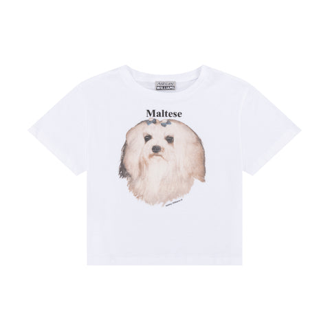 MALTESE CROPPED T-SHIRT - WHITE