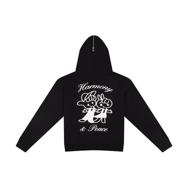 HARMONY & PEACE BUTTERFLY HOODIE - MONOCHROME