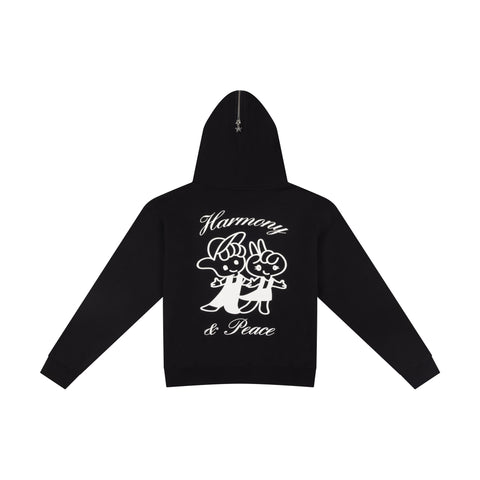 HARMONY & PEACE BUTTERFLY HOODIE - MONOCHROME