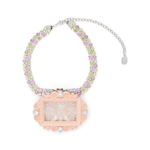 PINK YVMIN X ASHLEY WILLIAMS PICTURE FRAME BROOCH NECKLACE