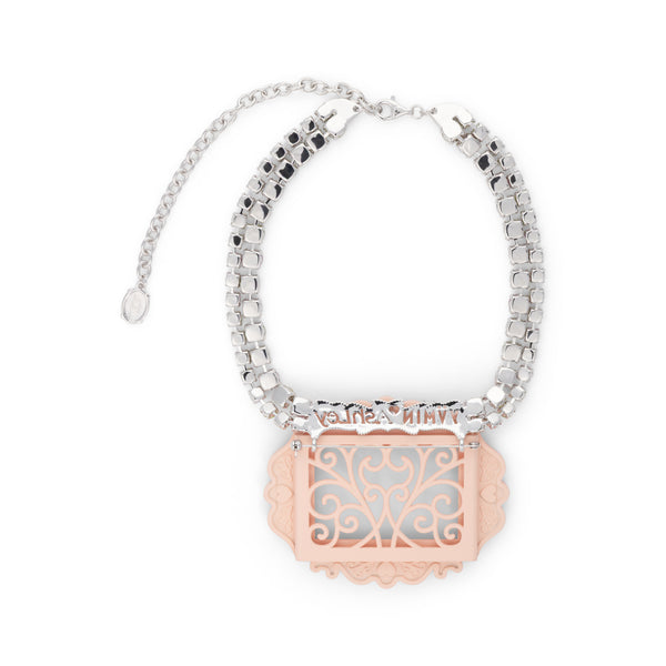 PINK YVMIN X ASHLEY WILLIAMS PICTURE FRAME BROOCH NECKLACE