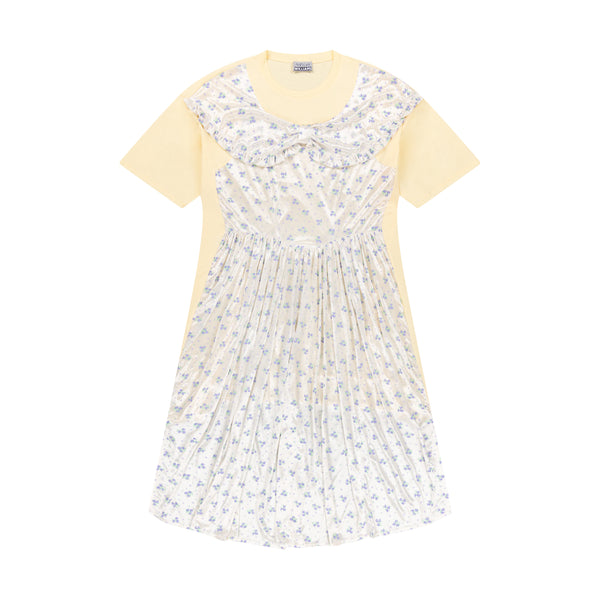CREAM & FLORAL T-SHIRT GOWN