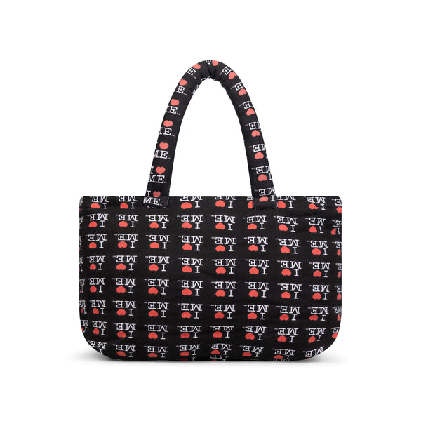 BLACK I HEART ME PILLOW BAG