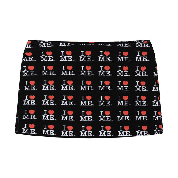 BLACK I HEART ME MINI SKIRT