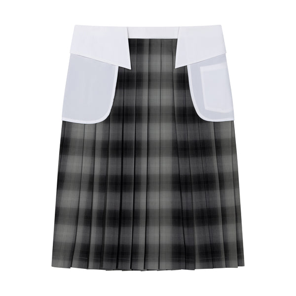 CHECKED COLLAR SKIRT