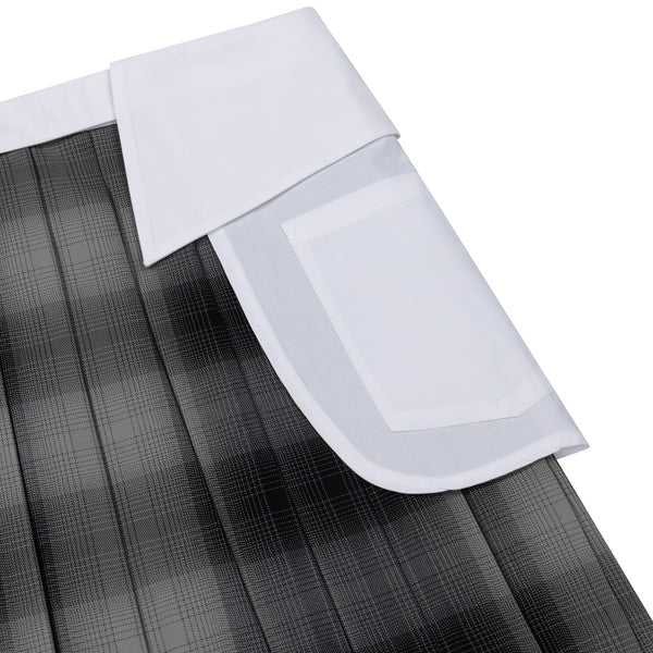 CHECKED COLLAR SKIRT