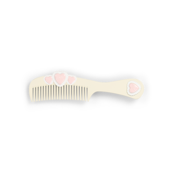 HEARTS COMB HAIR CLIP -  CREAM