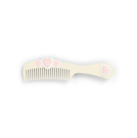 HEARTS COMB HAIR CLIP -  CREAM
