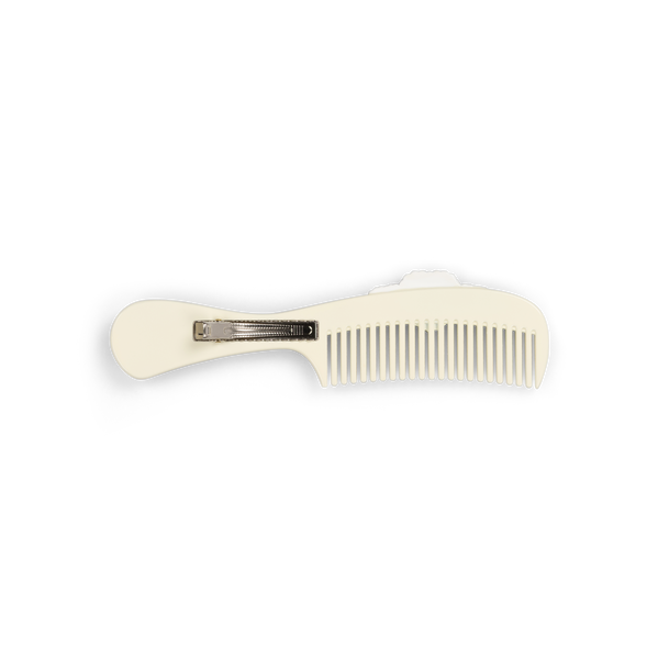 HEARTS COMB HAIR CLIP -  CREAM