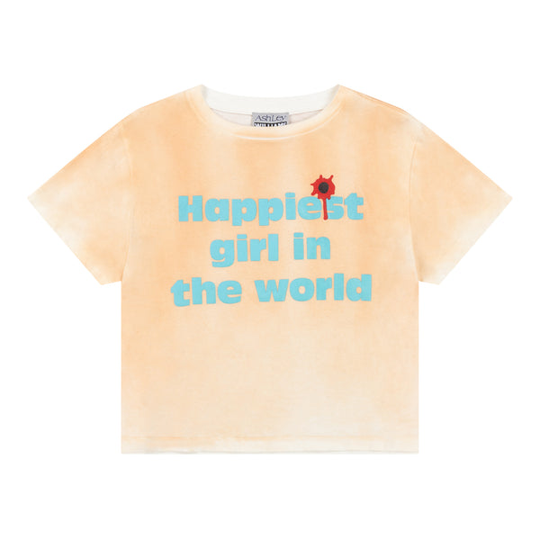HAPPY CROPPED T-SHIRT - WASHED PEACH