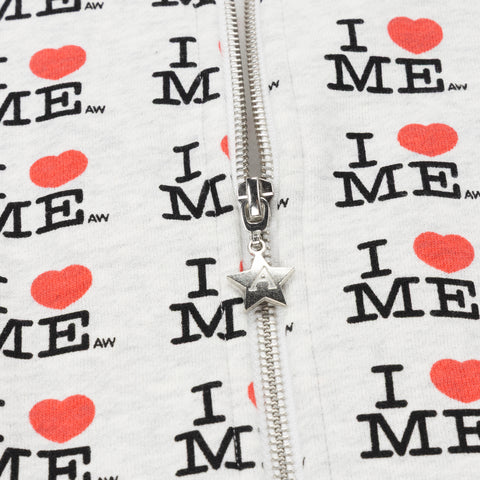 GREY I HEART ME BUTTERFLY HOODIE