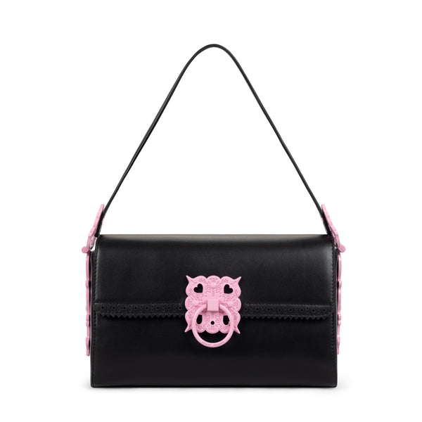 BLACK LOCK HANDBAG