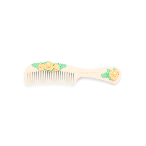 PEACH FLOWER COMB BROOCH