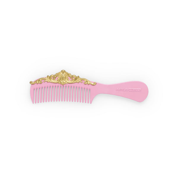 PINK FILIGREE COMB BROOCH