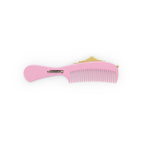 PINK FILIGREE COMB BROOCH