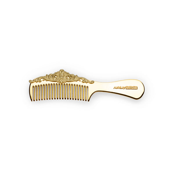 GOLD FILIGREE COMB BROOCH