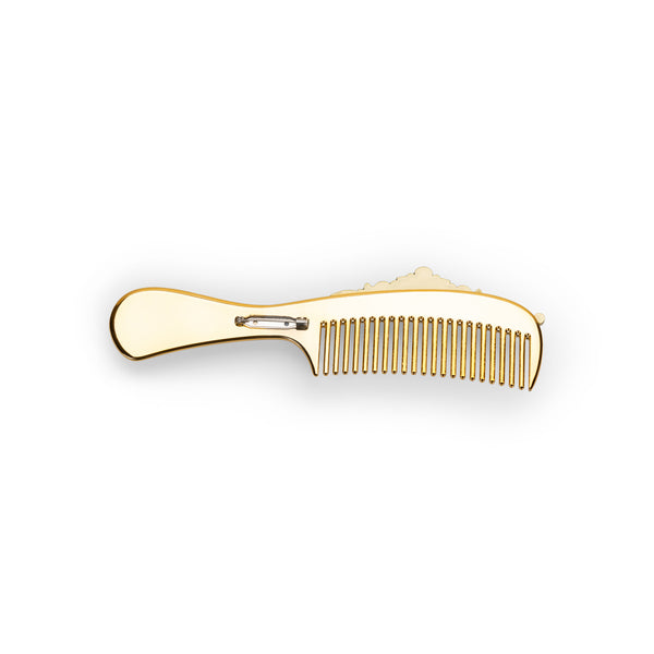 GOLD FILIGREE COMB BROOCH