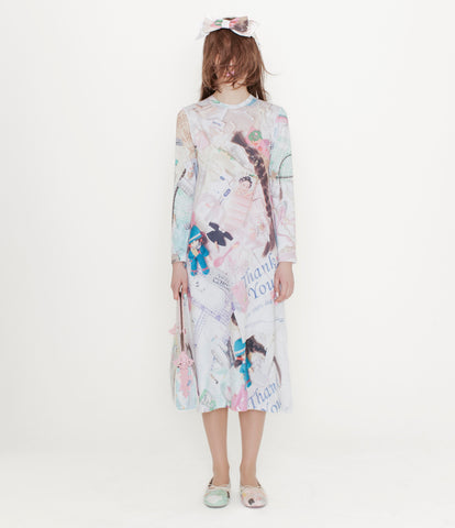 TREASURES LONG SLEEVE JERSEY DRESS