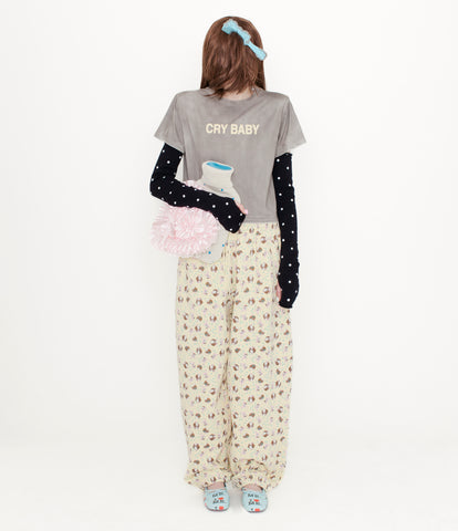 CRY BABY  CROPPED T-SHIRT - WASHED GREY
