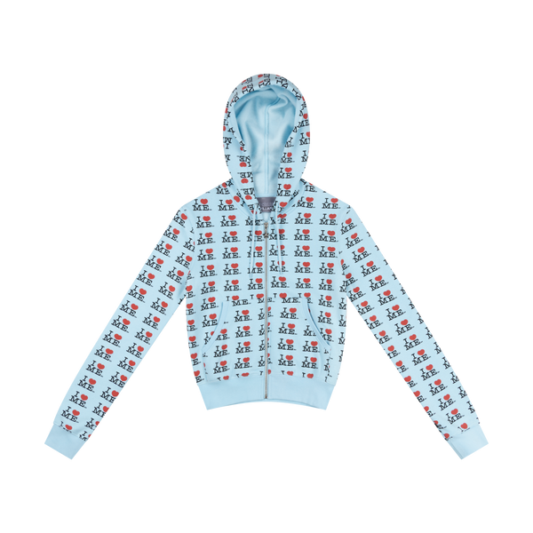 PRE ORDER - BLUE I HEART ME SHRUNK BABY HOODIE