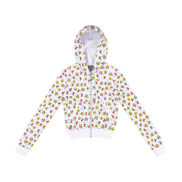 GIRL BABY SHRUNK BABY HOODIE -WHITE