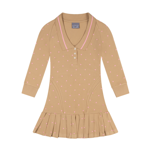 L/S AMELIA DRESS POLKA DOT  - PINK