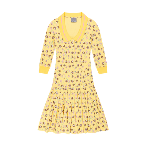 L/S AMELIA DRESS GIRL BABY - YELLOW, LONG