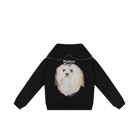 MALTESE BUTTERFLY HOODIE - BLACK