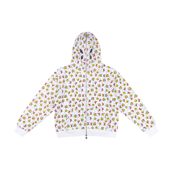 GIRL BABY BUTTERFLY HOODIE  - WHITE