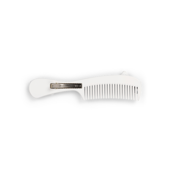 BOW COMB HAIR CLIP -  WHITE