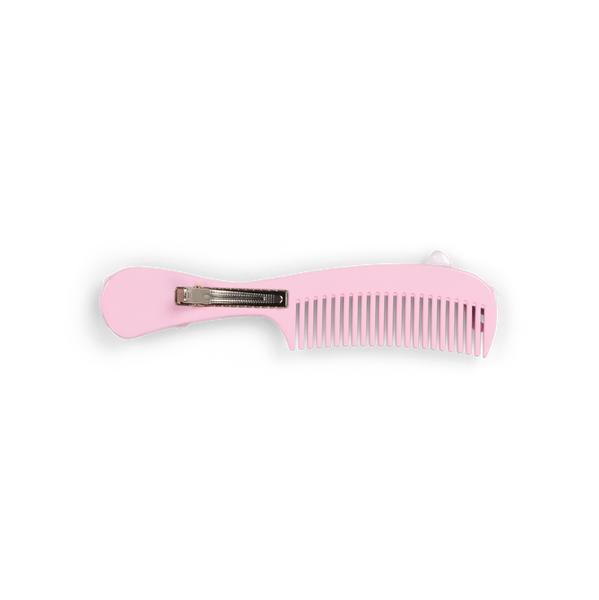BOW COMB HAIR CLIP  -  PINK