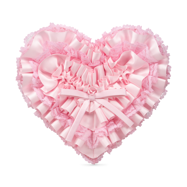 BOW HEART CLUTCH BAG -  PINK