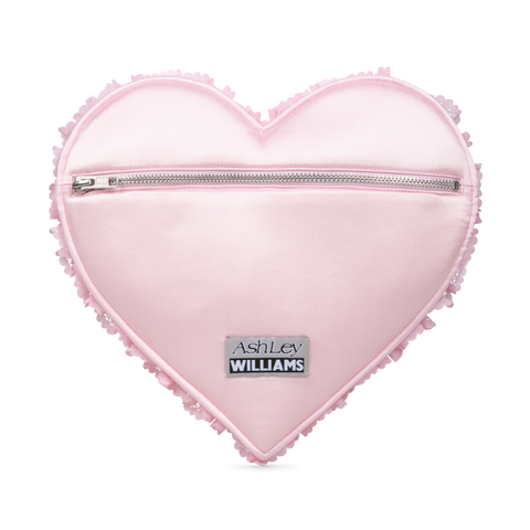 BOW HEART CLUTCH BAG -  PINK