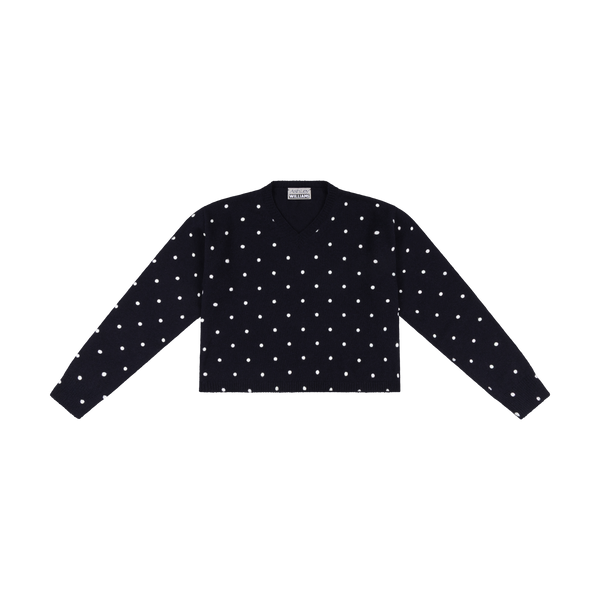 MOLLY KNIT JUMPER - WHITE POLKA DOT