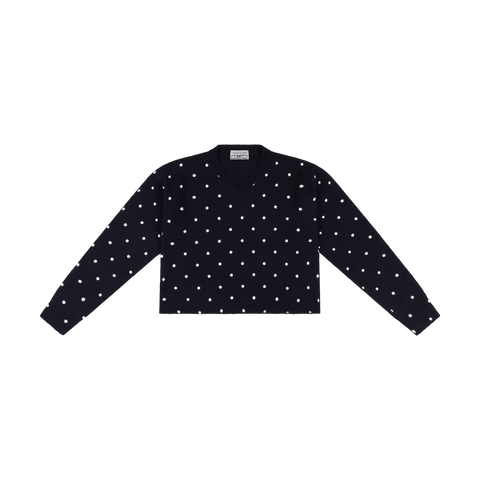 MOLLY KNIT JUMPER - WHITE POLKA DOT