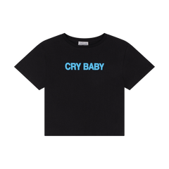 CRY BABY CROPPED T-SHIRT - BLACK – Ashley Williams