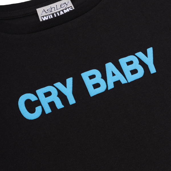 CRY BABY CROPPED T-SHIRT -  BLACK