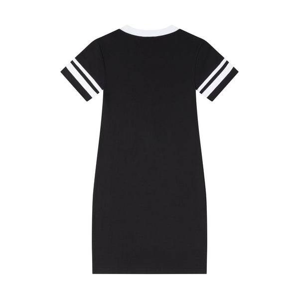 I HEART ME VARSITY T DRESS - BLACK