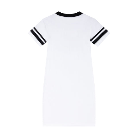 I HEART ME VARSITY T DRESS - WHITE