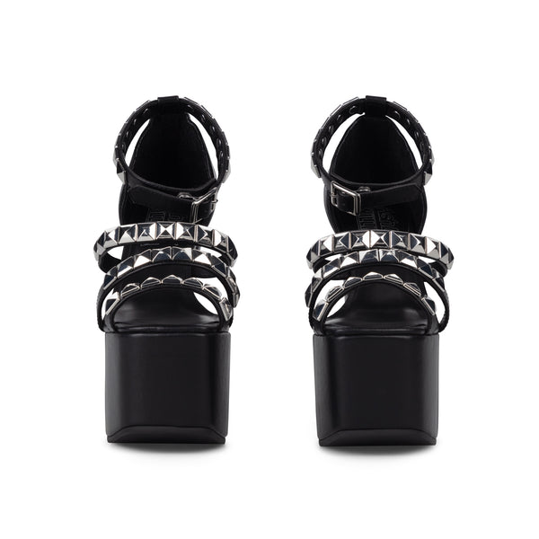 STUDDED IRIS HEELS  BLACK