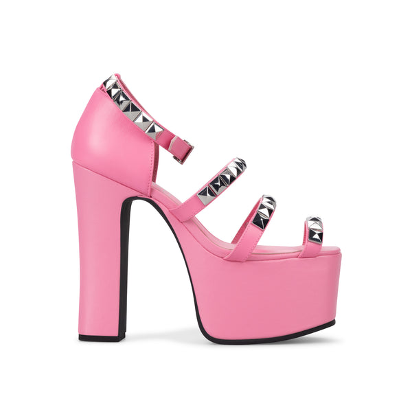 STUDDED IRIS HEELS  PINK